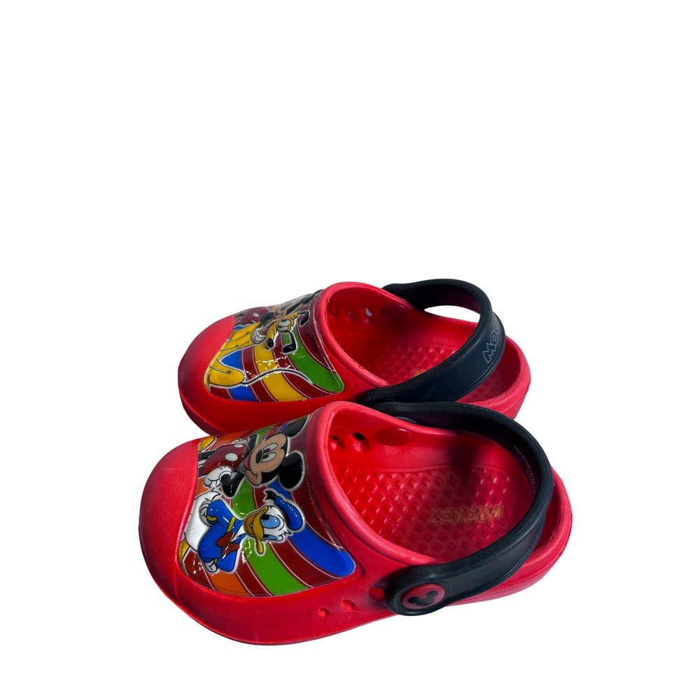 Disney Mickey Mouse Clogs Size 5-6 Red Pluto Donald Duck Toddler Boys Shoes